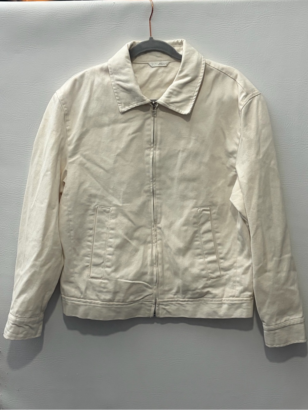 Zara Cream Off White Zip Up Jacket Small